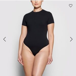 Skims Cotton Black Bodysuit